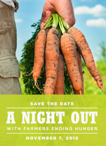 A Night Out with Farmers Ending Hunger will be on Nov. 7th at Sage Center in Boardman, OR
